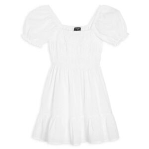 AQUA Girls' White Coral Dress - Little Kid SIZE M
